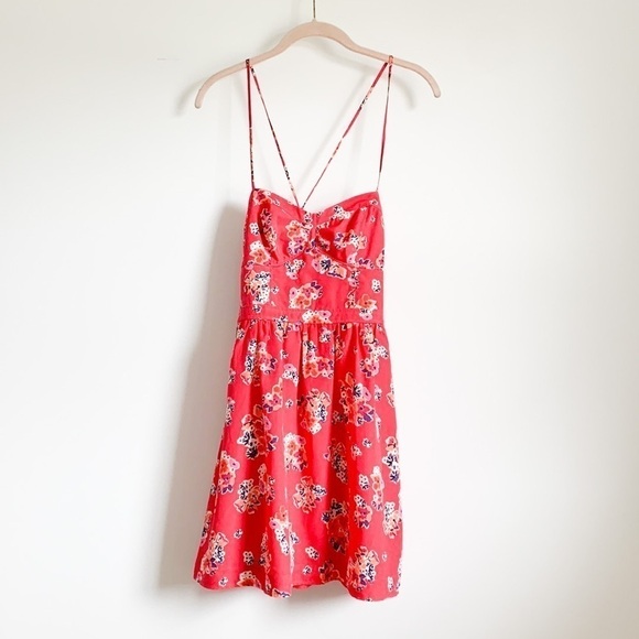 American Eagle Red Floral Mini Dress Y2K - Picture 2 of 9
